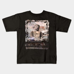 Japanese Buddha Statue Japan Kamakura Collage Art 65 Kids T-Shirt